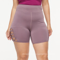 Purple High Waisted Biker Short Hollow Out Cozy Athletic Shorts Women Side Cross Plus Size Biker Short